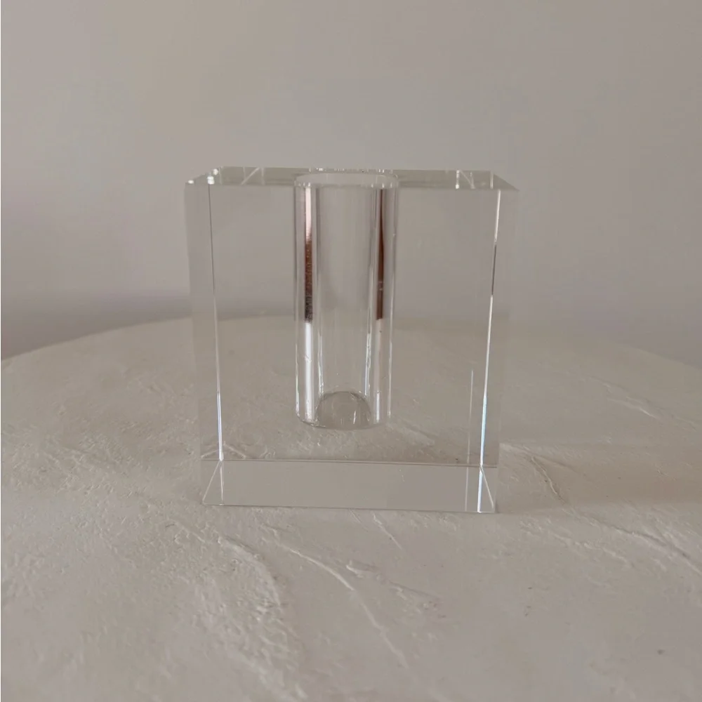 POST MODERN MINIMALIST‎ CUT CRYSAL BUD-VASE MID-CENTURY MODERN ART DECO REGENCY